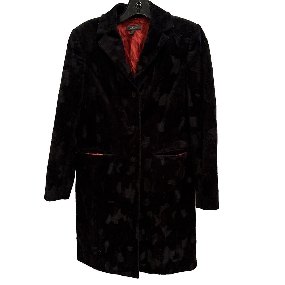 Classiques Entier Womens Velvet Jacket Womens Size 2P Button Front Vintage Lined